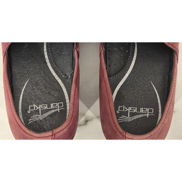 Dansko Tamara Professional Clogs Nubuck Leather Buckle Comfort Shoe Wine 40 | 10 - Picture 9 of 13